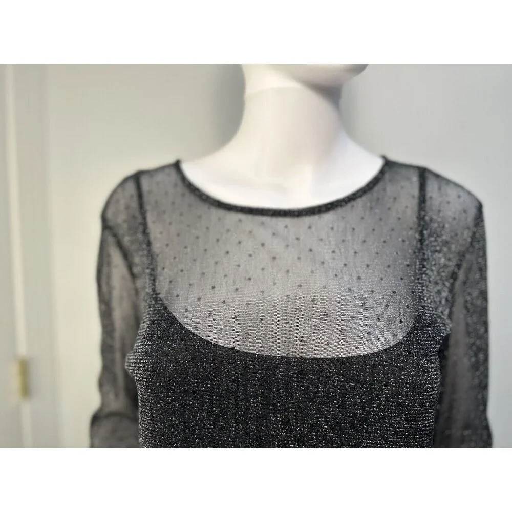 Soaked in luxury Sz.M Metallic Silver Black NWT Suitable For All Holiday Events - Picture 8 of 16